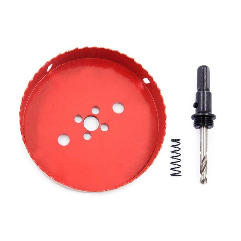 Laiwei Hole Saw Drill Bit LAIWEI HSS Hole Cutter with Arbor for Wood,PVC Board and Plasterboard(5-3/4"(145mm Hole Saw)) - Image 3